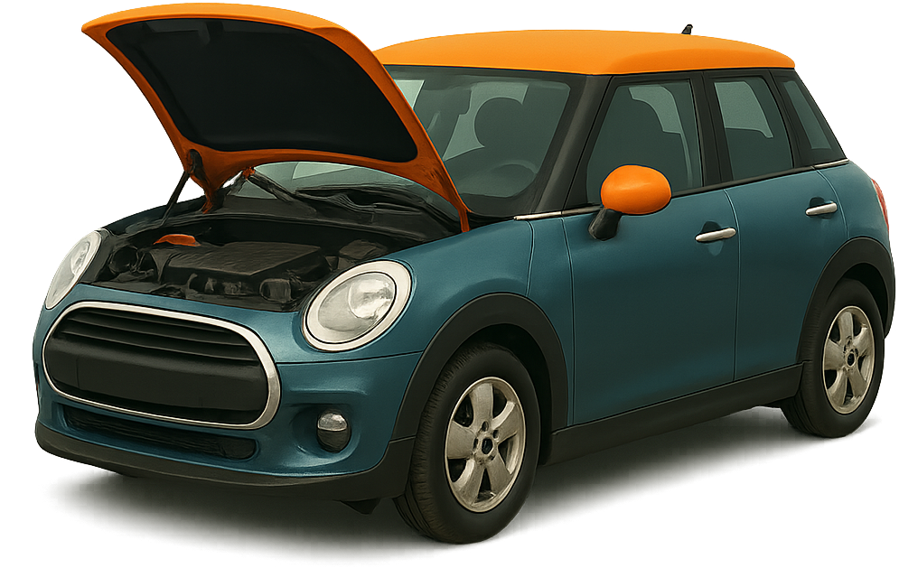 Illustration de voiture au garage